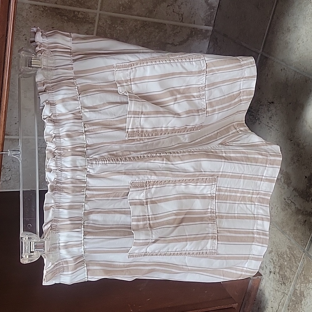 Loft Emory Drawstring Waist Striped Shorts S - Picture 3 of 9